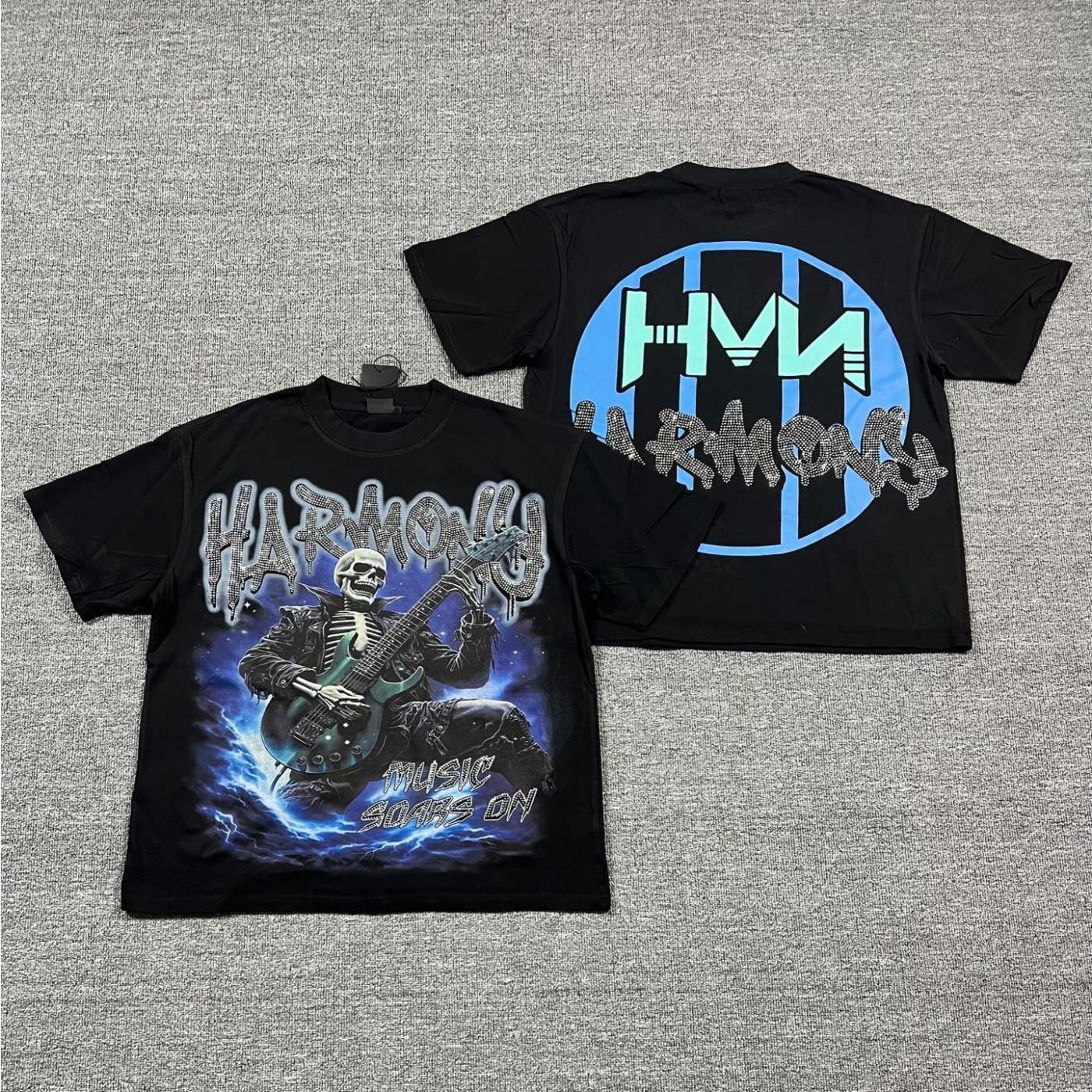 Y2K Vintage Washed Streetwear T-Shirt, Shiny Rhinestone Diamond Graphic, Crew Neck Cotton Oversized Short Sleeve Hip Hop Tee For Men