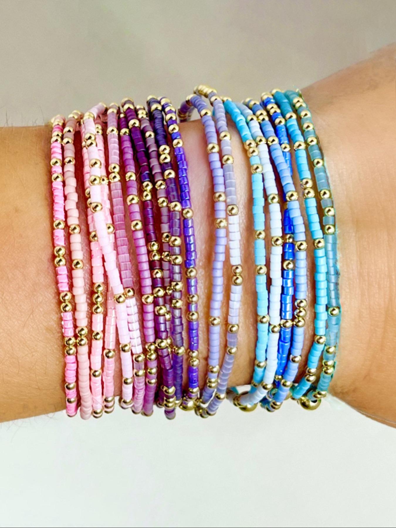 Boho Style Colorful Beaded Bracelet, Stackable Bracelets, Fashionable Jewelry for Women & Girls, Pride 2025, LGBTQ, Trendy All-match & Exquisite Jewelry for Birthday Gift