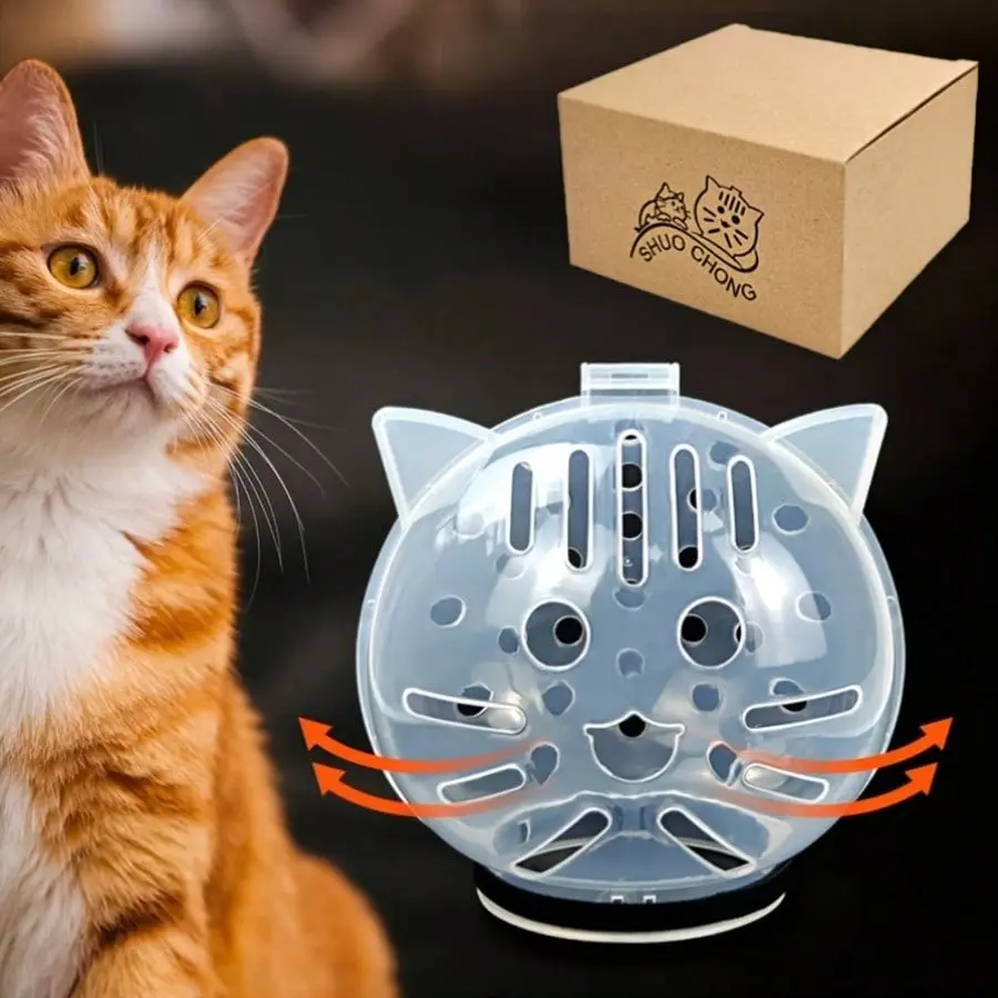 Bubble Helmet for Cats, Kittens, Transparent Breathable Hood, Adjustable Astronaut Helmet, Prevents Biting and Chewing, Spherical Mask for Aggressive Cats