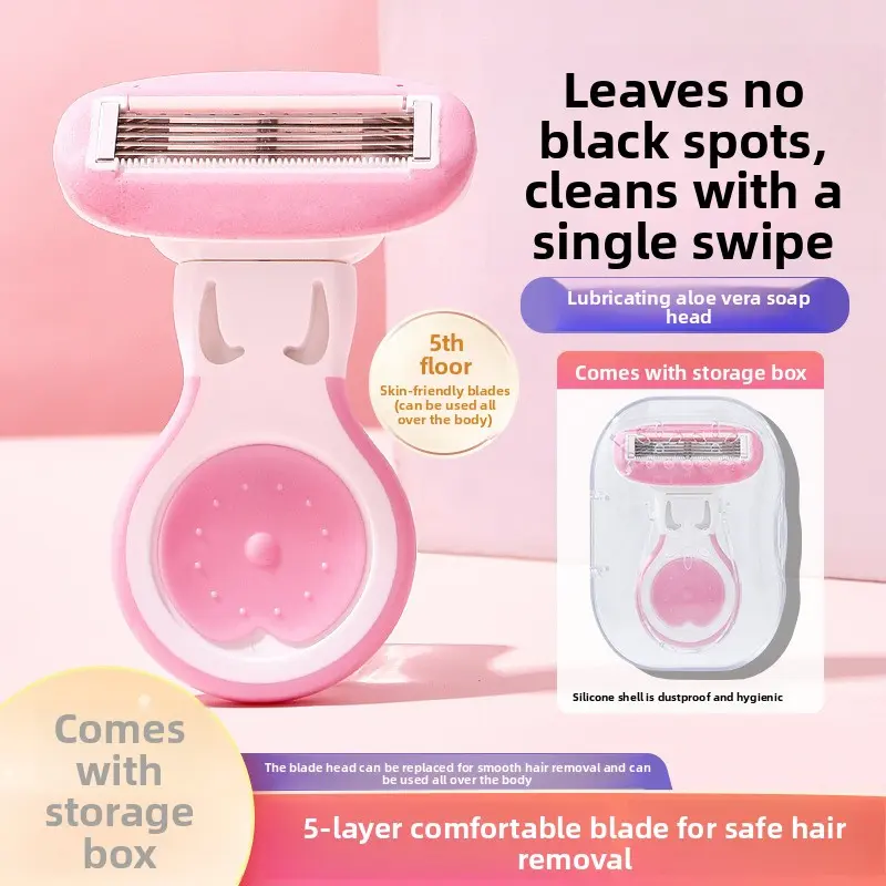 Women Safe Manual Shaving Razor, Anti-Nick Hair Remover for Underarms & Bikini Area