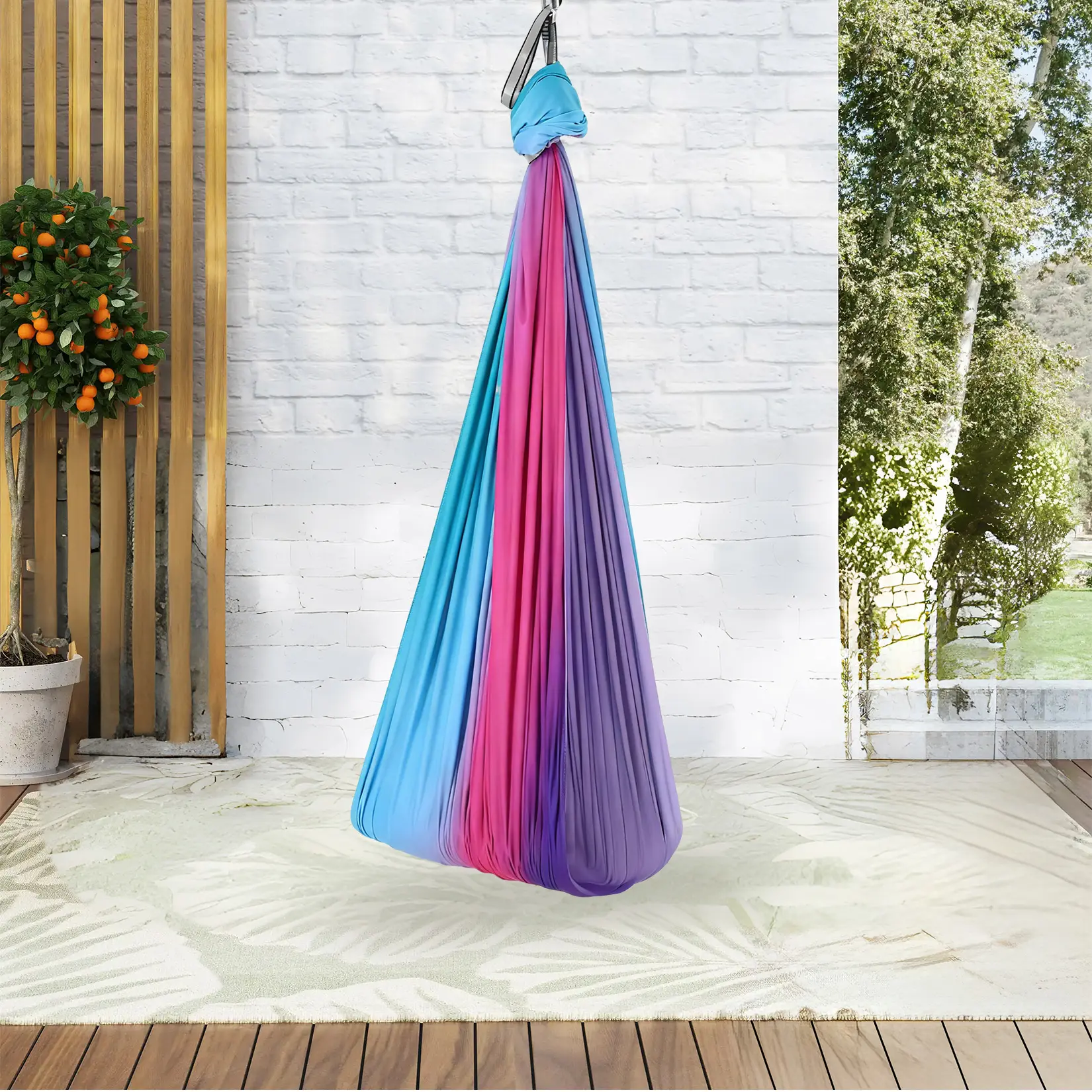 Polyester Kids Yoga Sensory Hammock Swing, Indoor & Outdoor Calming Therapy Hanging Swing for Autism ADHD, Deep Pressure Relaxation Cocoon Swing Chair for Children