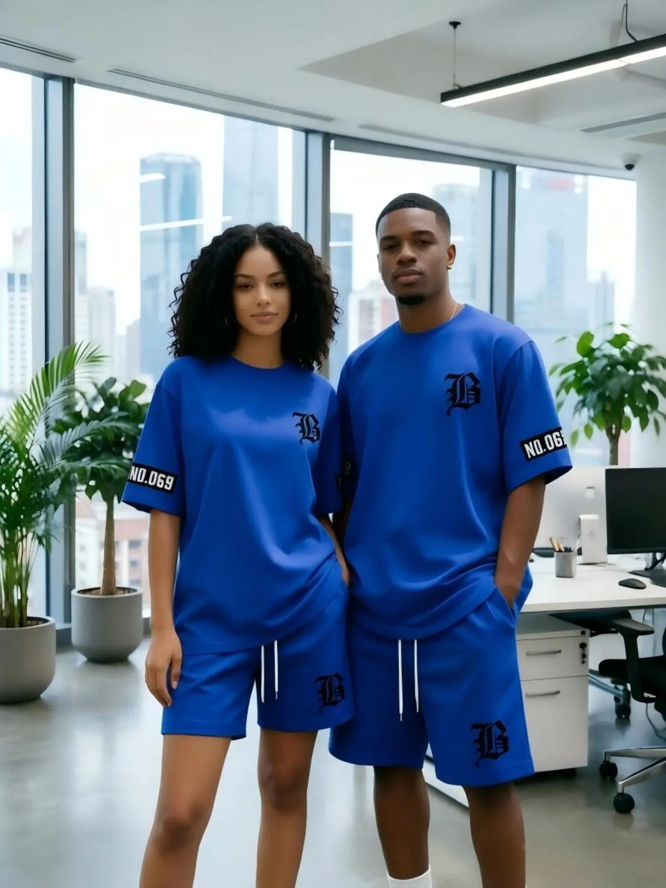 New Couples' T-shirt and Shorts Set Matching Casual Print The men's and women's versions use the same sizing system. Please ensure you purchase two sets, selecting one men's set and one women's set. This item is sold as a single set