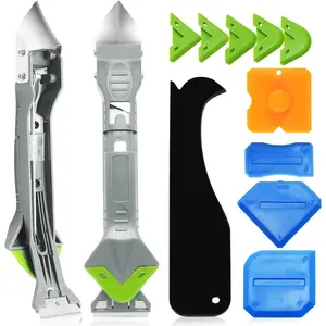 Caulking Tools, 5 in 1  Caulking Tool Kit, Sealant Finishing Tool, Sealant Finishing Tool & Grout  with Adhesive  Scraper for Kitchen Bathroom Window, Sink Joint