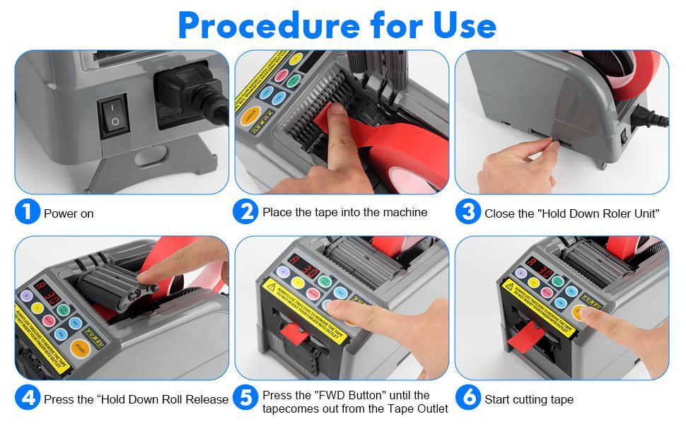 Ribbon Cutting Machine, Semi-Automatic Tape Dispenser, 6-60mm Width, 5-999mm Length, Ideal for Shipping, Schools, Restaurants, Business & Home