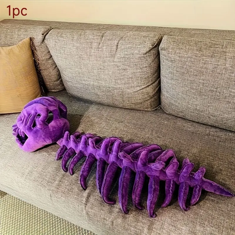 Realistic Dinosaur Costume with Skeleton, Halloween Christmas Plush Spine Skull Headband, Non-Electric Dino Onesie, Perfect Gift for Parties