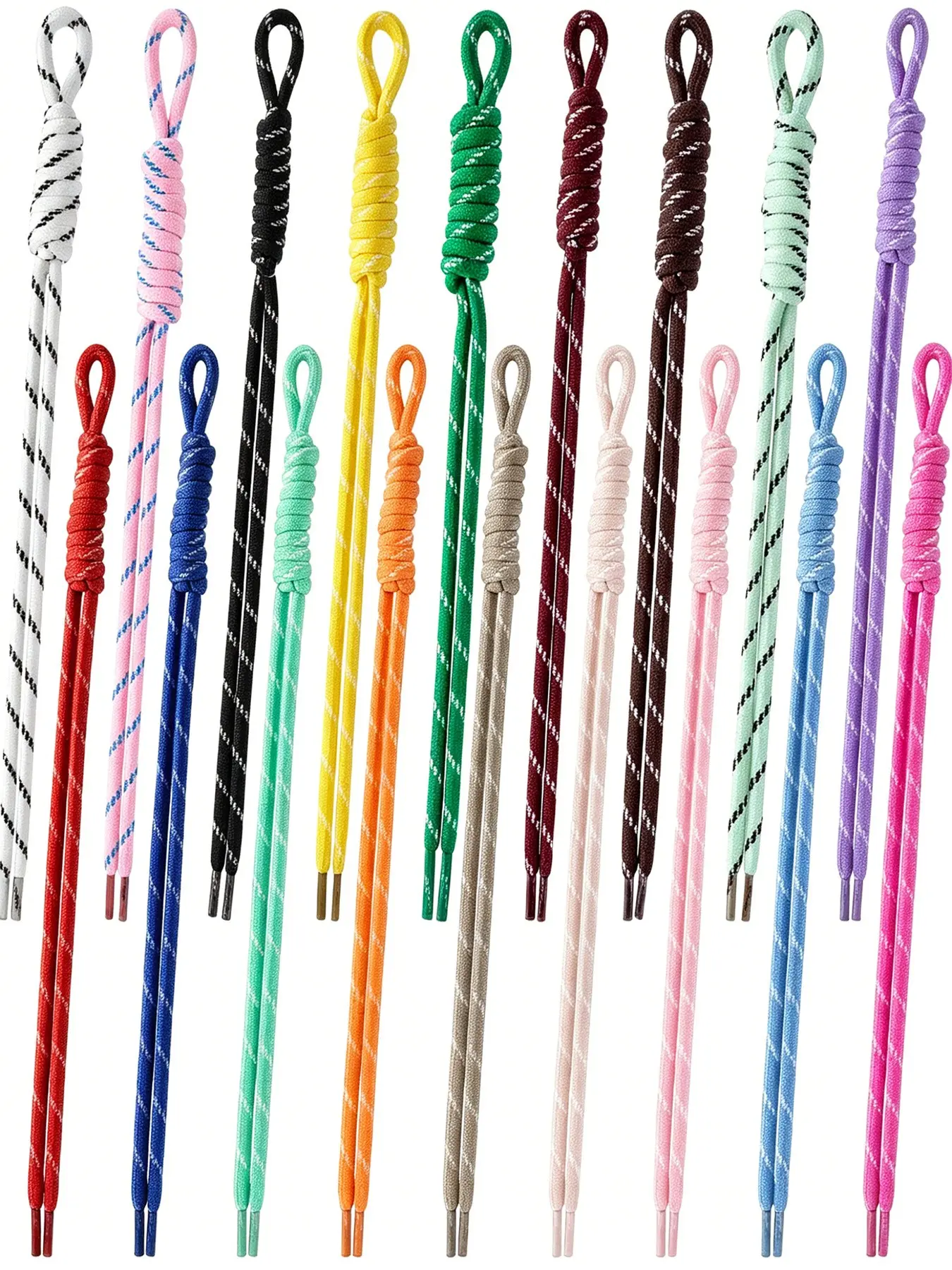 18 Pcs Rope Keychain, Keychain Bag Charms Paracord Rope Keychain Bag CharmBraided Code Charms for Purse Handmade Rope Key Chain Backpack Handbag Decoration Accessories Keychain Bag Pendant Keychain Accessory