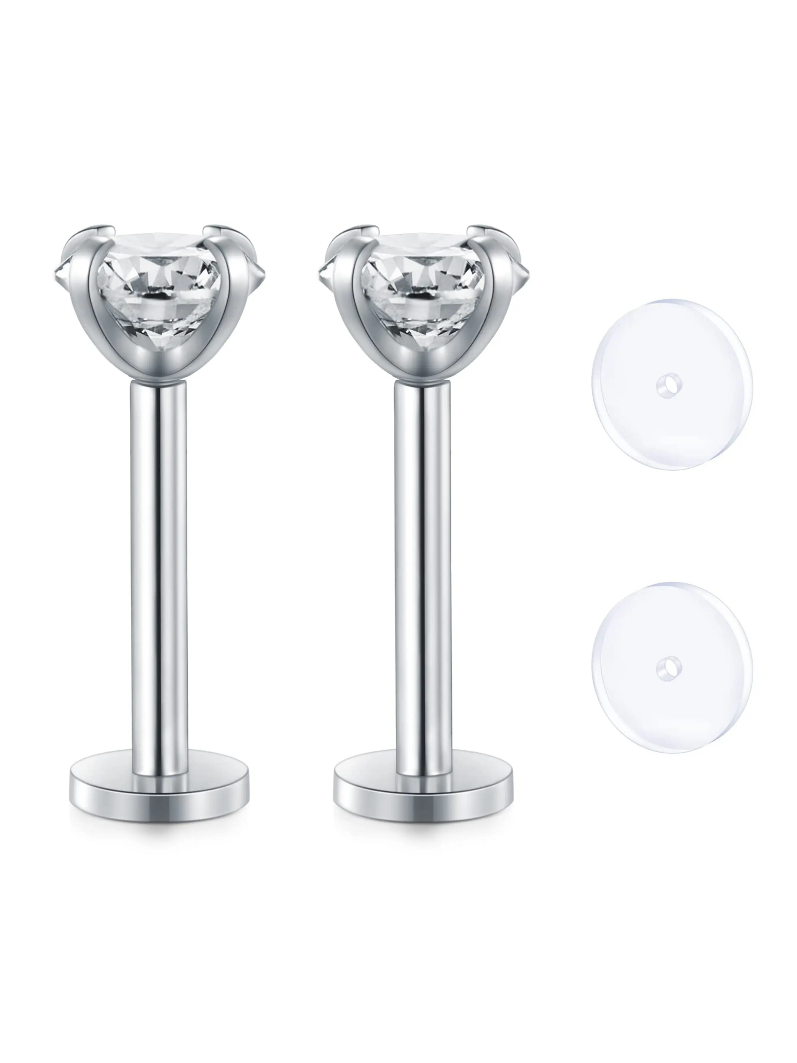 Bella 16G Clear Piercing Retainers Flexible Cartilage Helix Daith Rook Tragus Earring Retainer Bioflex Plastic Nose Septum Lip Eyebrow Rings Piercing Retainer
