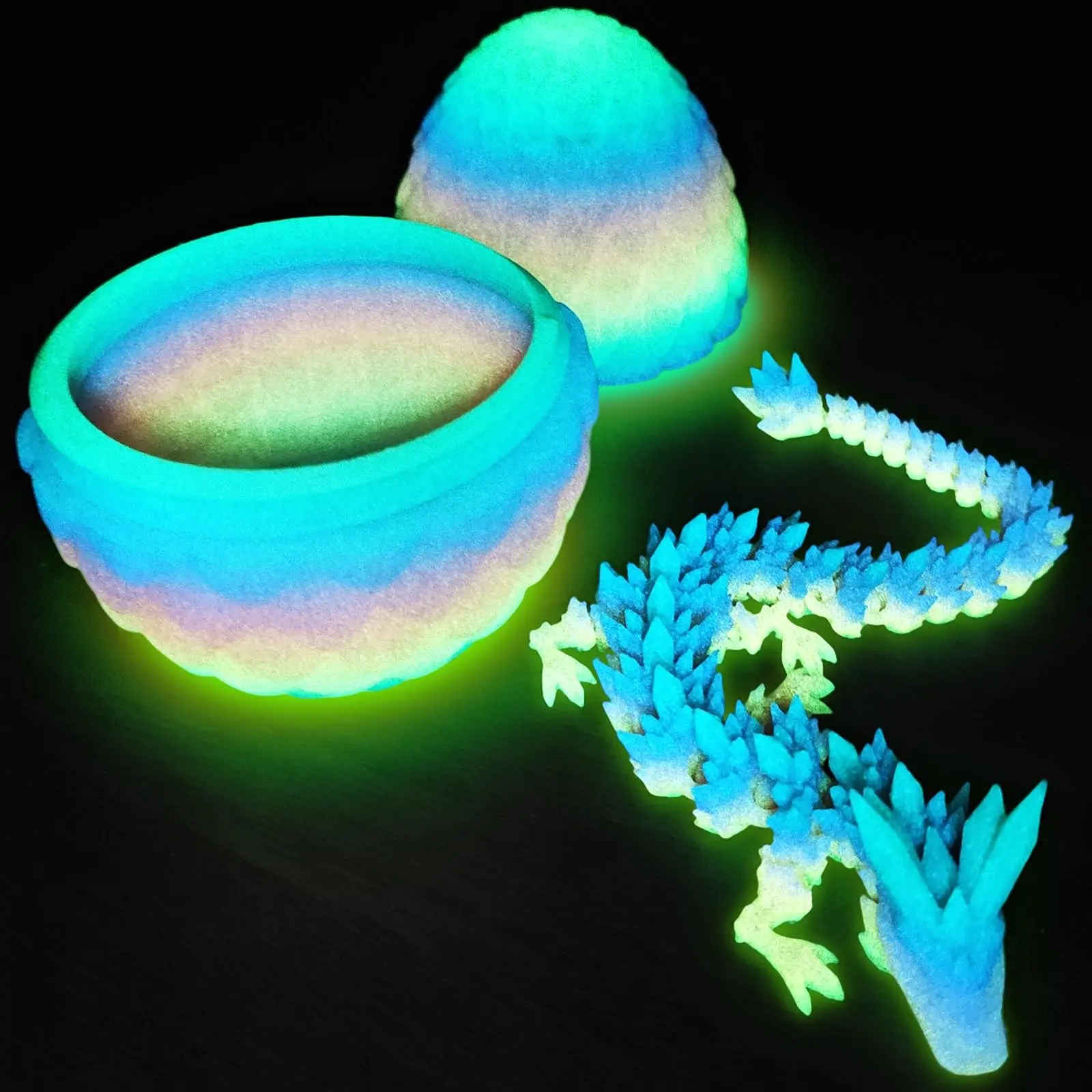 27 Cm 3D Printed Dragon Egg, Kids' Christmas Sock Filler, Cool Hinged Crystal Dragon Ornament, Stress Relief Toy, Dinosaur Egg, Collectible Figurines