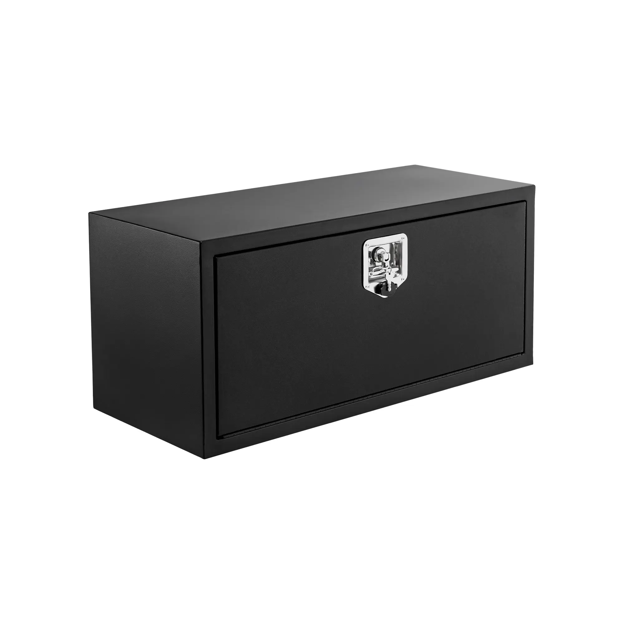 Heavy-Duty Steel Underbody Truck Tool Box, Single Door, T-Handle Lock, Weatherproof, 24 and 30 Inch, Black Textured Finish