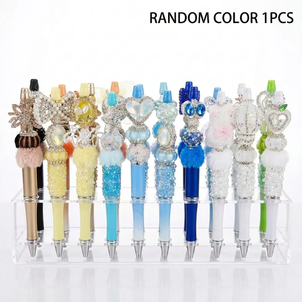 Elegant Colorful Beaded Rhinestone Pen, Aesthetic Pens, Smooth Writing Experience, Ink, Blind Box Random Release, Hidden Edition Available
