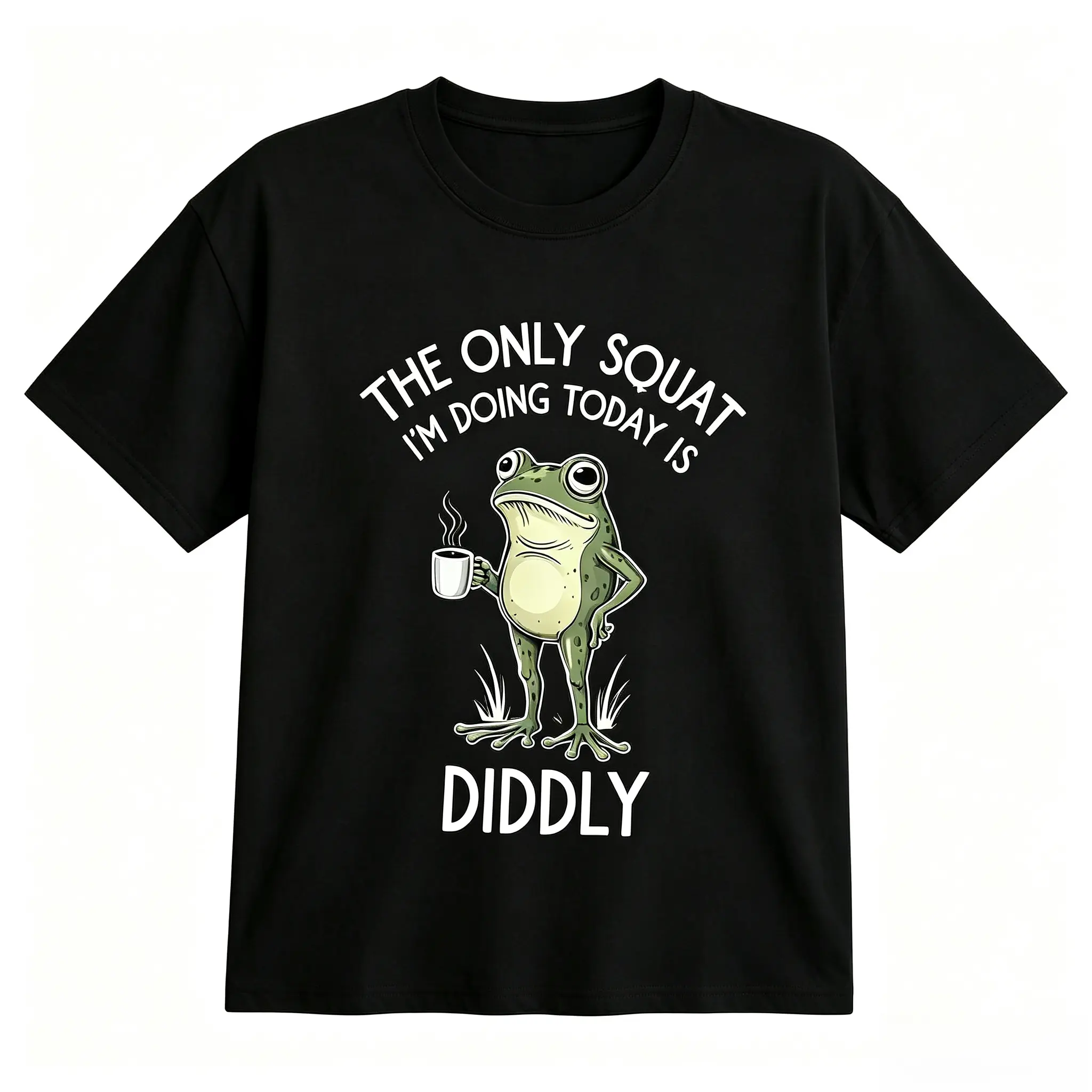 Funny Frog Graphic Tee Women Sarcastic Diddly Squat Plus Size Shirt