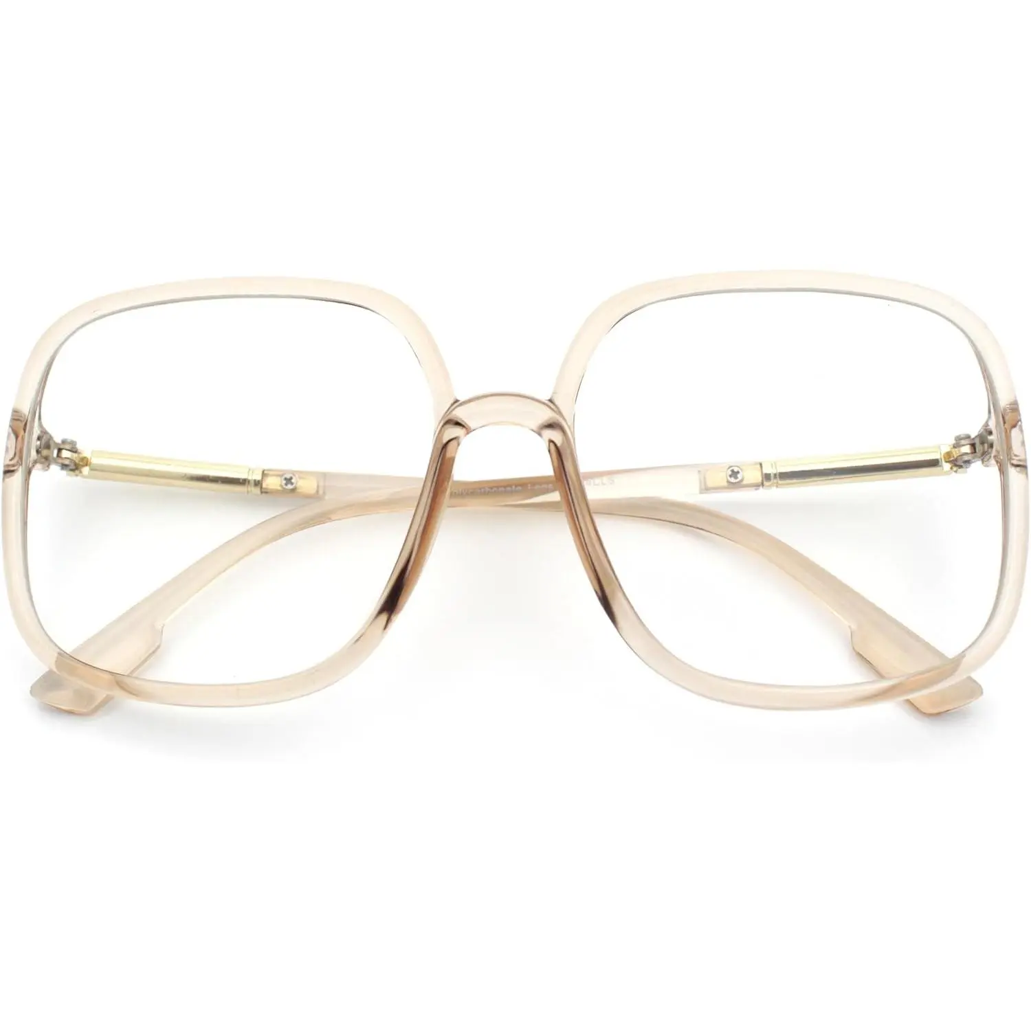 Womens 90s Oversize Rectangular Butterfly Clear Lens Eyeglasses