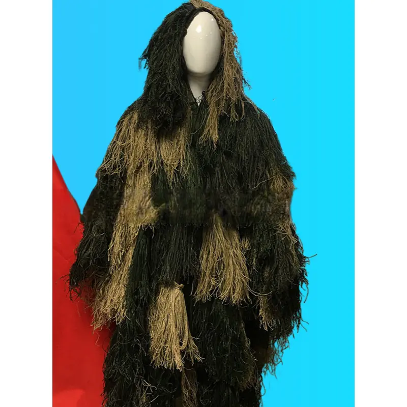 Adult And Kids Jungle Desert Fur Ghillie Suit Bionic Camouflage Concealment Outfit For Field Simulation Outdoor Activities