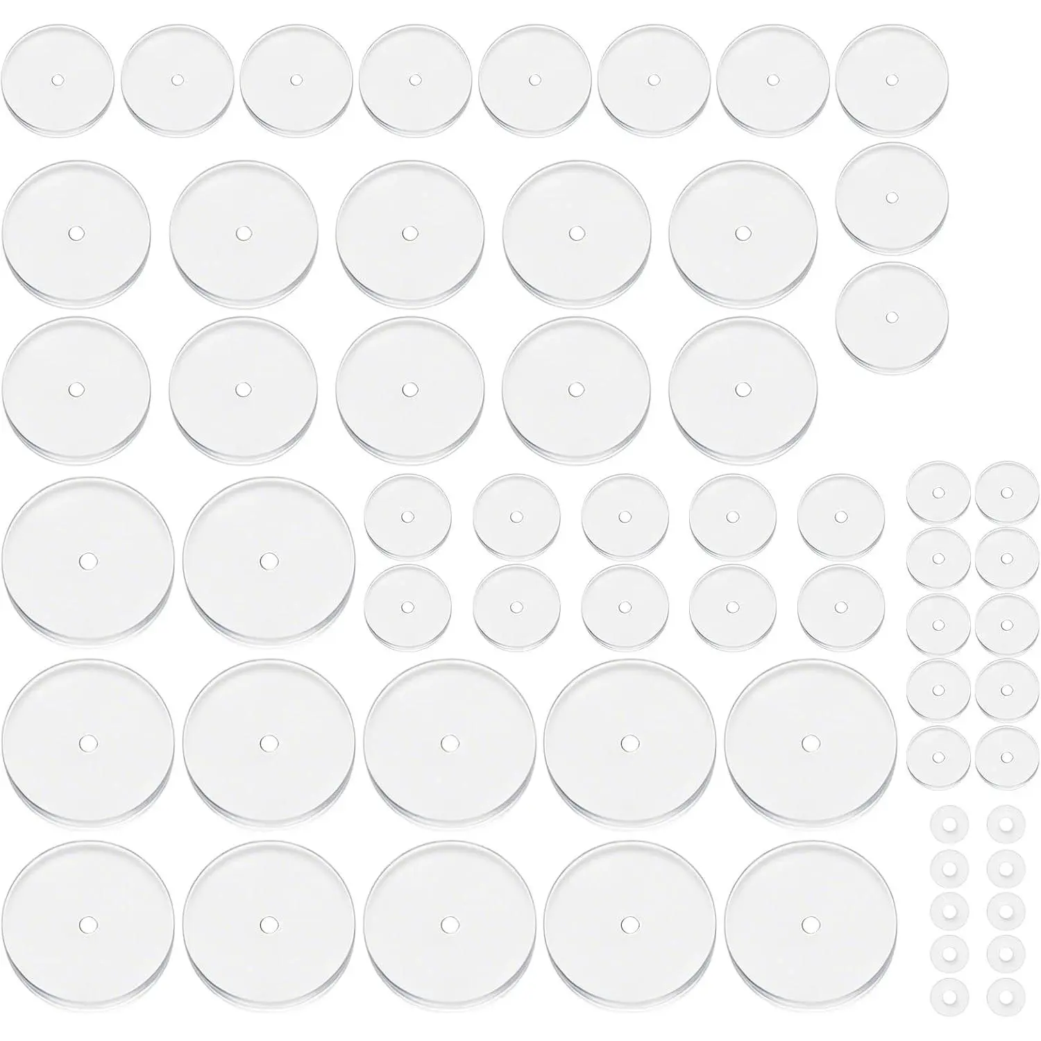 60 count Clear  Disc for  Bump  Perforated Disc Earring Backs Supports for Keloids  Pads  Button Nose- Soft Durable Non Pull 3/5/7/9/12/14mm