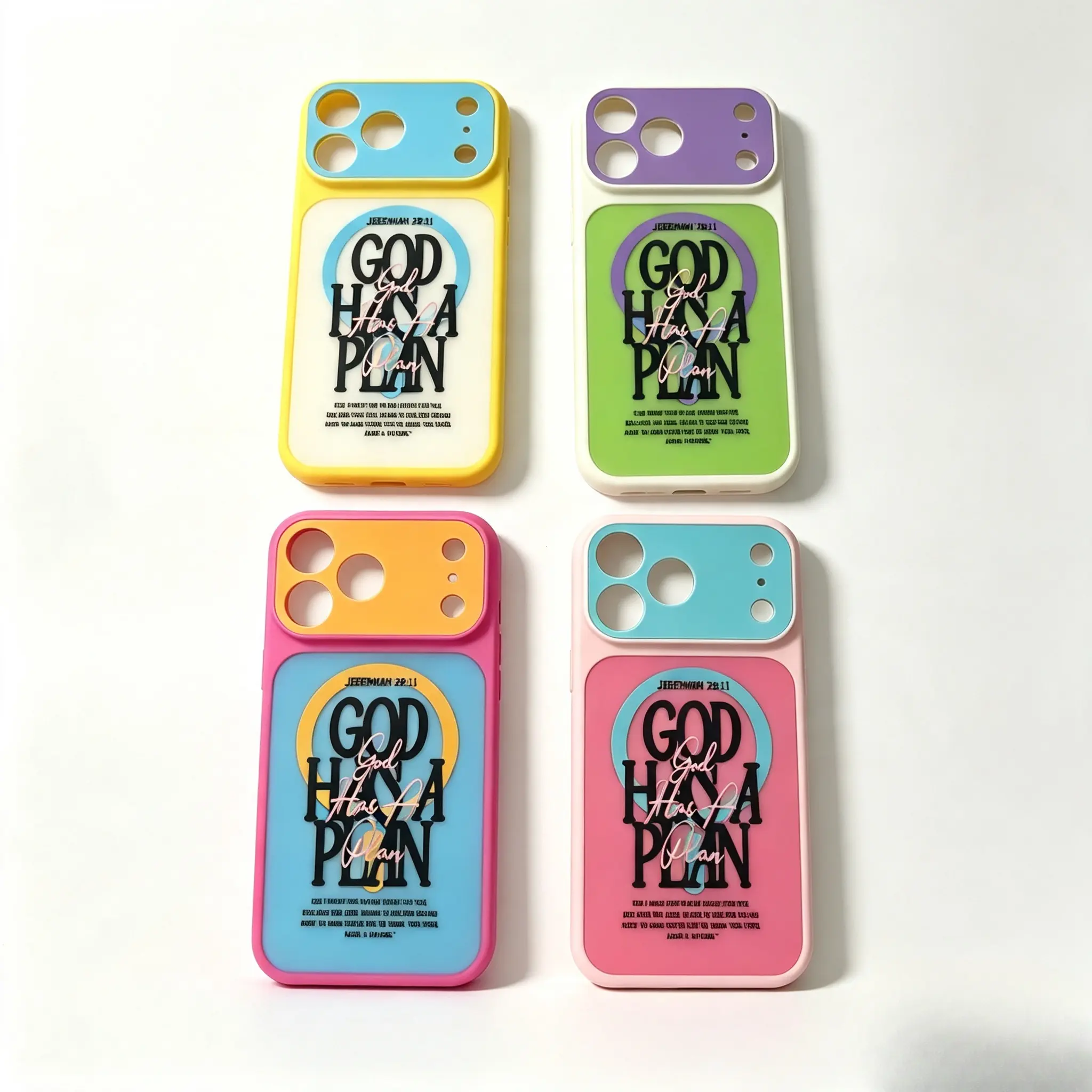 Jeremiah 29 11 God Has a Plan Christian Bible Verse Color Block Phone Case for iPhone 17 16 15 14 13 including Air Pro Max Pro and Plus models where available TPU PC Protective Raised Camera Cover Colorful Faith Gift for Women NN208, Polycarbonate, Candy