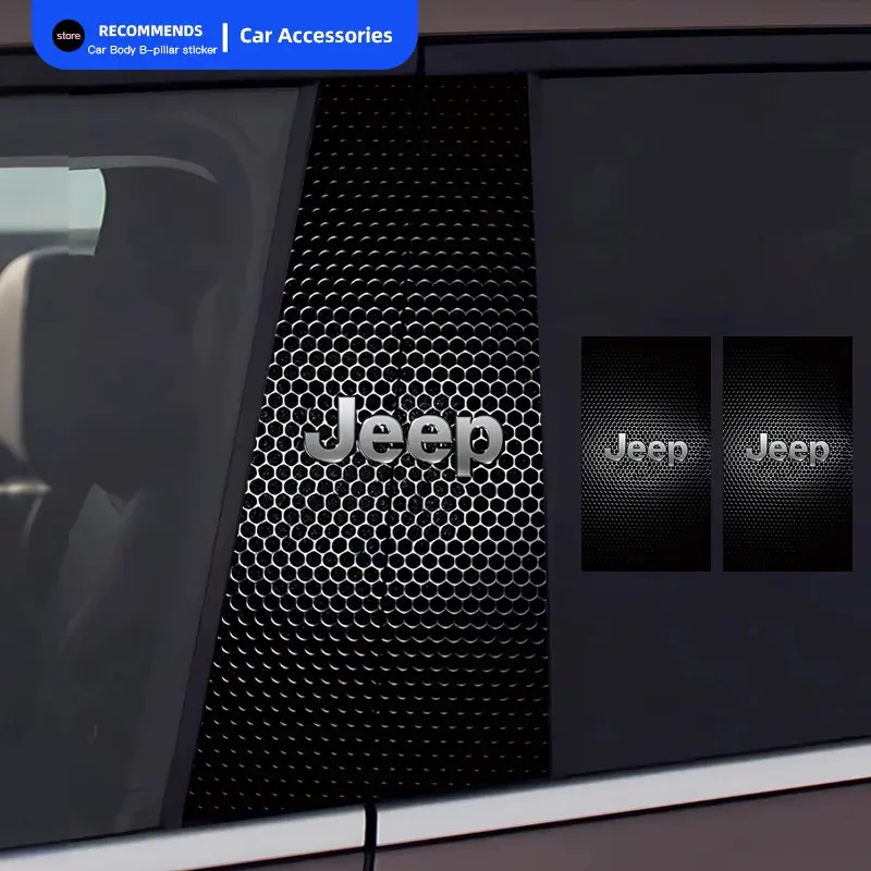 Car Door B-pillar Sticker Waterproof Decal For Jeep Renegade Compass Grand Cherokee Wrangler jk Gladiator Patriot Liberty Commander Trailhawk
