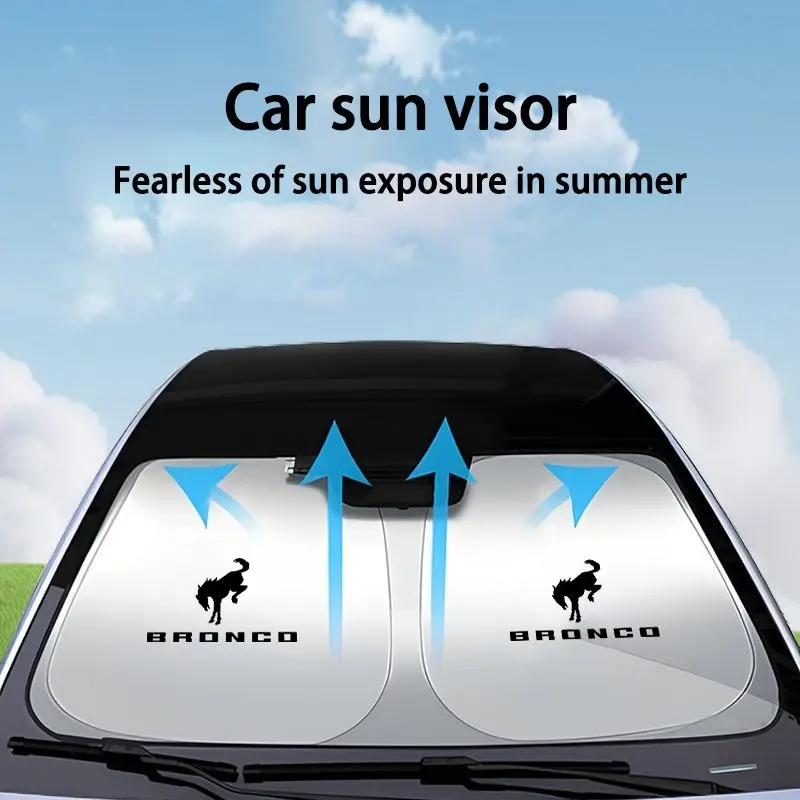 Car Windshield Sun Shade Cover Visor, Car Sunshade, UV Protection Shield for Ford Bronco, Focus, Fiesta Mk2, Ecosport, Escort, Ranger, Fusion, Mondeo