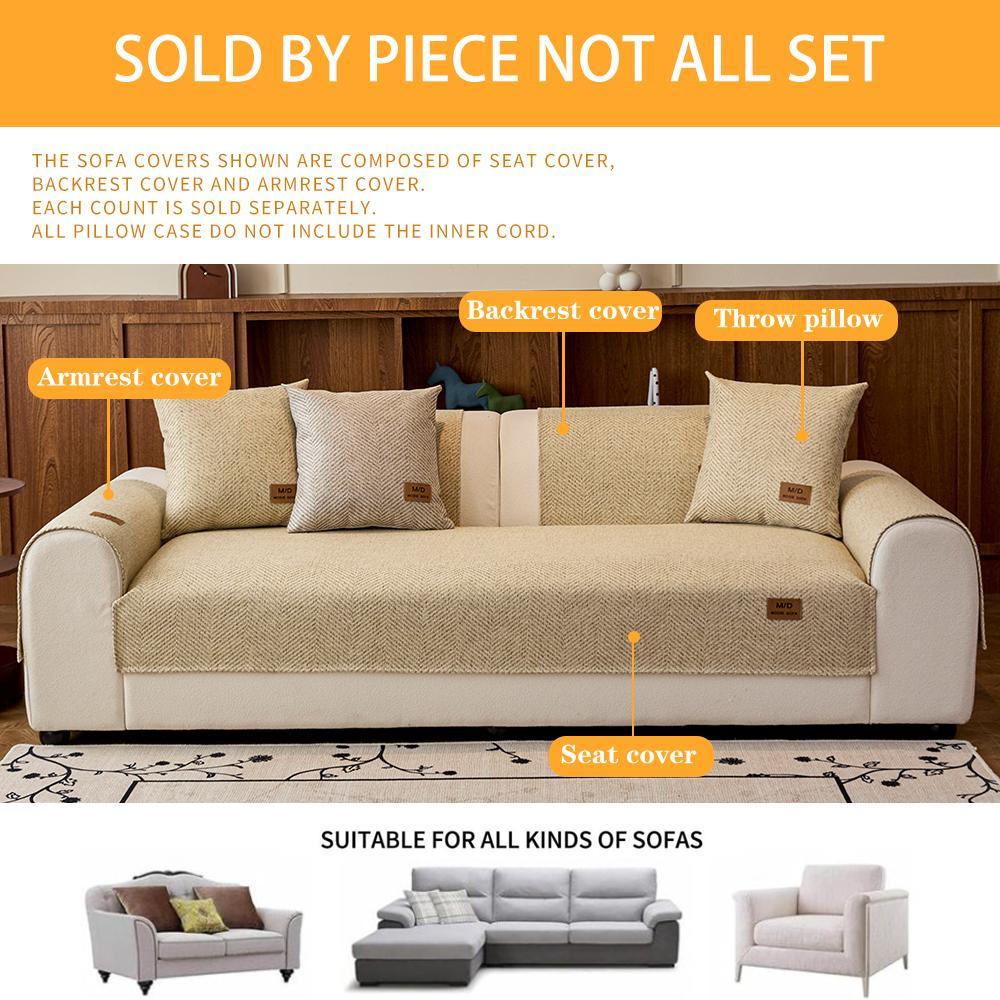 Solid Color Sofa Cover, 1 Count Non-slip Sofa Slipcover, Dustproof Sofa Cushion Cover, Couch Covers, Elastic Sofa Slipcover, Home Decor Supplies for Living Room, Household Items, Soft Sofa Protector, Dustproof Sofa Protector