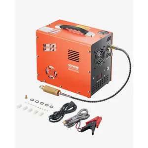 VEVOR PCP Air Compressor, 4500PSI/30Mpa PCP Airgun Compressor with Built-in Converter & Fan Cooling System, Auto Stop DC12V/AC120V Portable Paintball Tank Compressor for Air Rifle, Scuba Diving Bottl