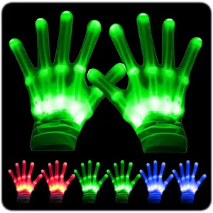 LED Gloves, Flash Finger Lights - 3 Color, 10 Mode Glowing Christmas Costume Clubbing Party Favors for Boys & Girlsfidget toys