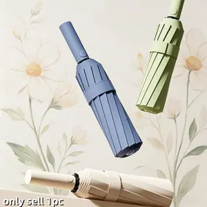 60-Bone Automatic Umbrella, Folding Wind-Resistant Sunshade, UV-Blocking Sun Umbrella, Portable Outdoor Protection, 1pc