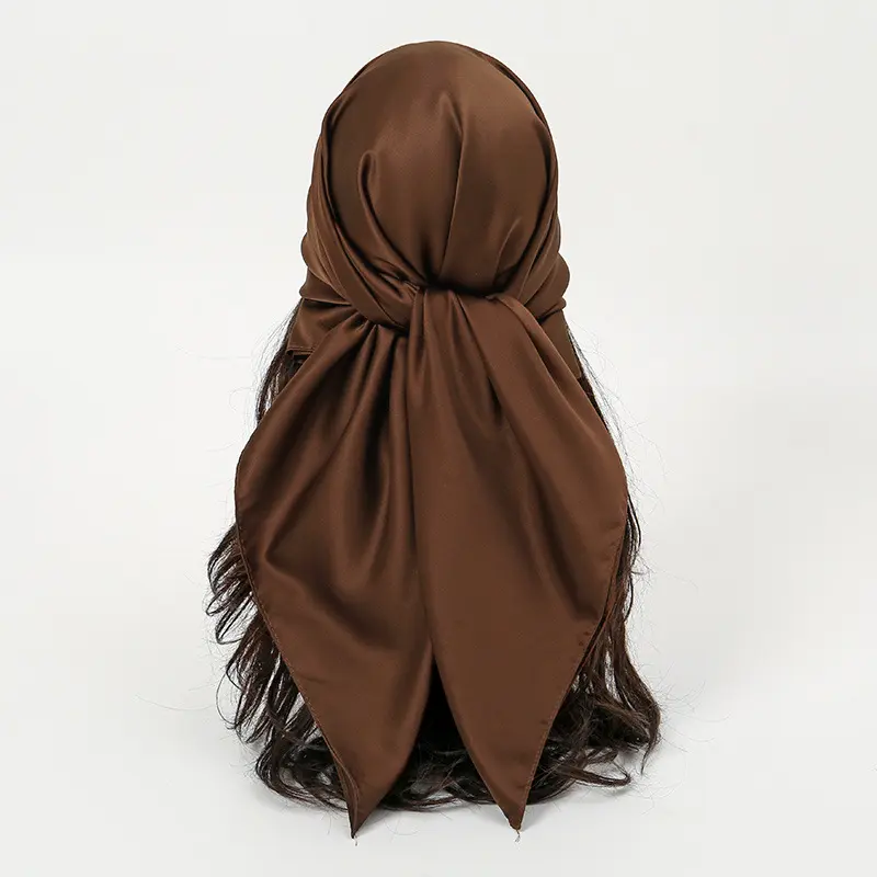 Soft Shiny Solid Color Satin Square Bandana Scarf, Wrinkle-resistant Elegant Ladies Neck Scarf, Versatile Daily Head Wrap, Handbag Decor & Casual Outfit Matching Scarf