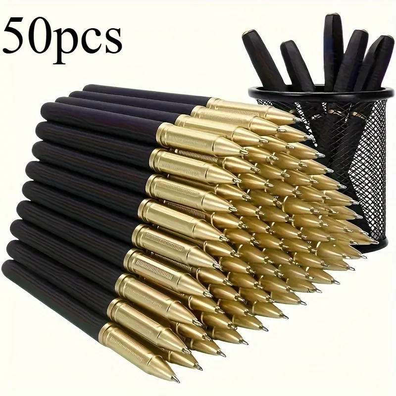 50pcs Ultra Fine Sharp Black Neutral Pens with Signature Cap Black Carbon Pen Practice Large Capacity Neutral Pen Student Black Pen Lightweight Suitable for Office Office Supplies