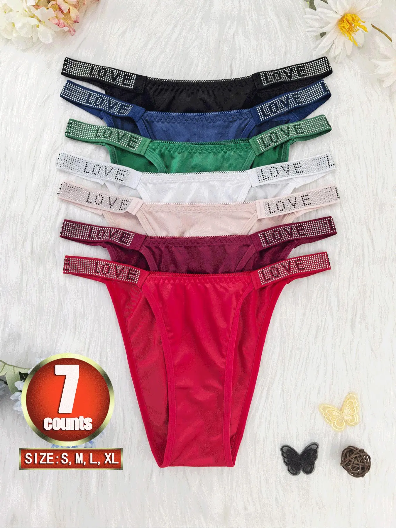 Women's Sexy Letter Print Thong Panties, Soft Breathable Satin Lingerie, Elegant Design, Comfortable Fit, Fashionable Underwear Set, Fitted