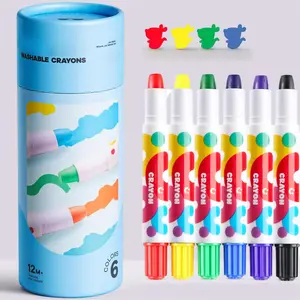Jar Melo Jumbo Crayons for Toddlers, 6 Colors  Non Toxic Washable Crayon, Easy to Hold Large Crayons, Safe for Babies and Children, Gift for Boys and Girls