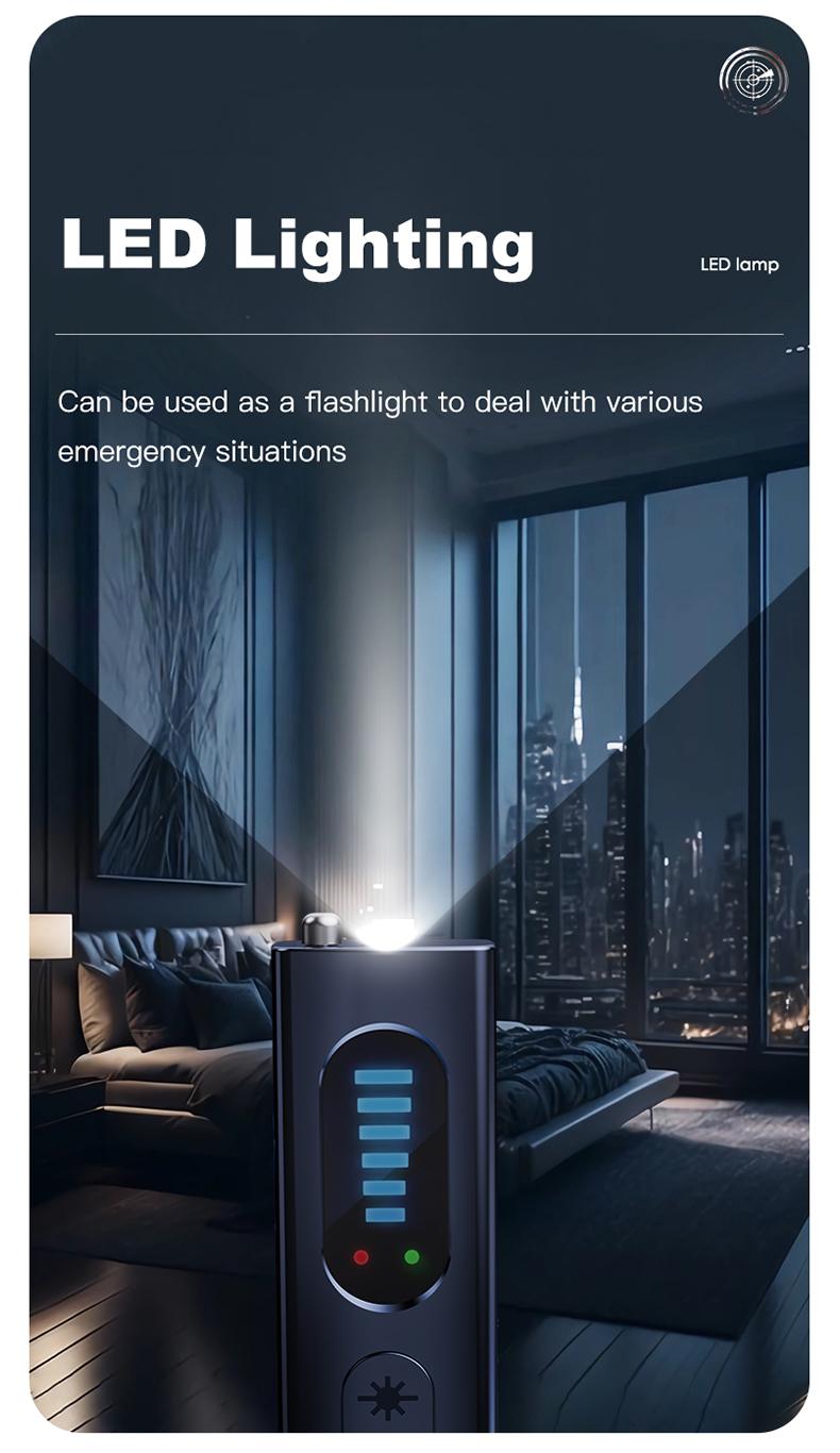 Multi-Functional RF Signal DetectorHidden Camera Detector Anti-Spy Car GPS Tracker Listening Device Bug RF Wireless All Signal Scanner Gadget Security Protection