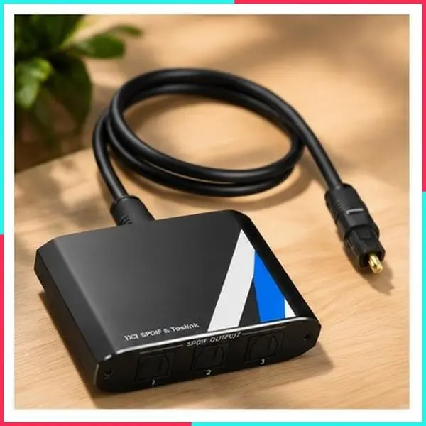 Digital Optical Splitter 1 in 3 Out SPDIF Toslink Audio Cable Adapter Supports LPCM2.0 Dolby Digital DTS 5.1 for Xbox PS4 PS5 DVD TV Box Home Theatre Receiver Sound Bar