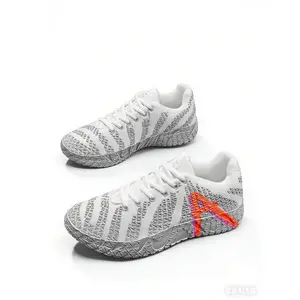 Men's White Low-Top Basketball Sneakers, Breathable Mesh Upper, Non-Slip Traction Sole, Neon Accent, Court & Streetball Shoes for American Hoopers