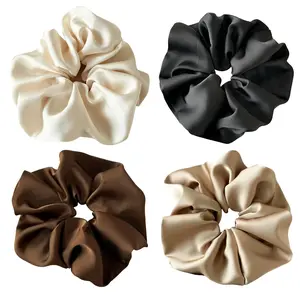 Satin Scrunchies No-Damage Silk Large Oversized for Women Big Elastic Hair Ties Ponytail Holders