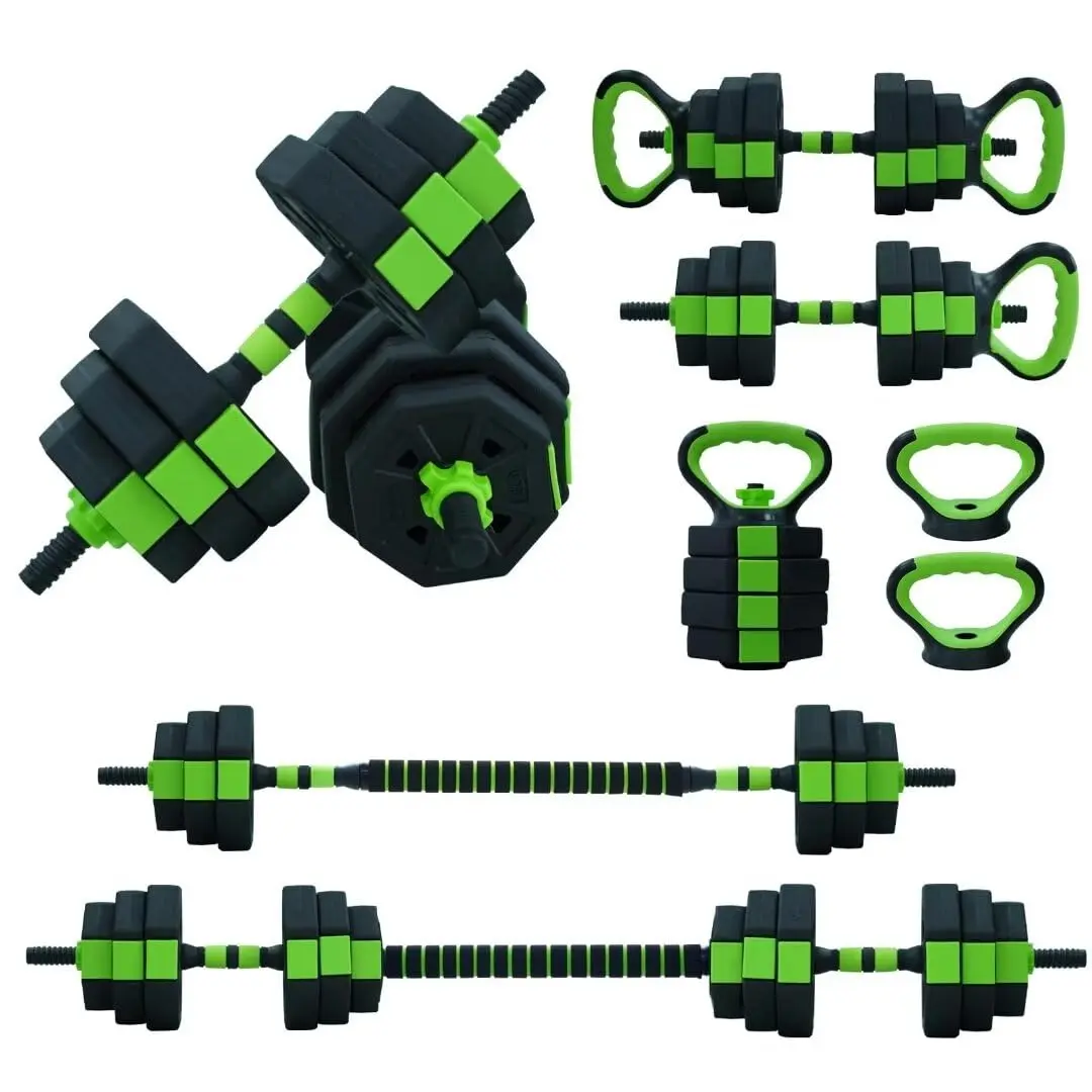66LBS 4-in-1 Adjustable Dumbbell Set - Multifunctional Free Weights with Connector, Converts to Barbell, Kettlebell, Push-Up Stand - Heavy Duty Workout Equipment for Home Gym, At Home Fitness, Full Body Training for Everyone, Home Workout