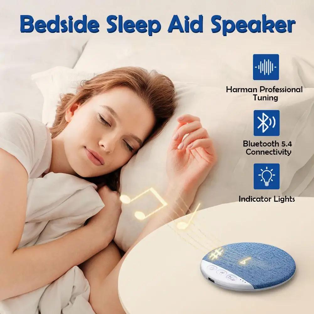 Mini Sleeping Bluetooth 5.4 Speaker Under Pillow Sound Machine With White Noise, 30/60/90 Min Timers, HiFi Stereo Sound