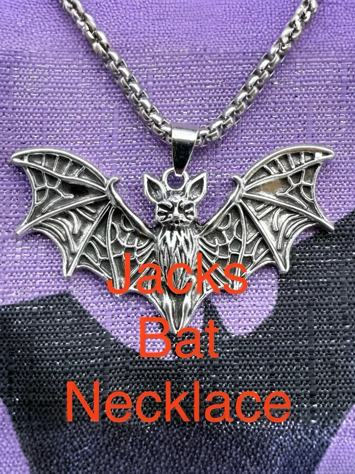 Jacks Bat Necklace, Unique Alloy Pendant Necklace, Jewelry Piece, Perfect Gift Idea, Stylish Accessory for Any Occasion, Durable Design, Easy to Wear
