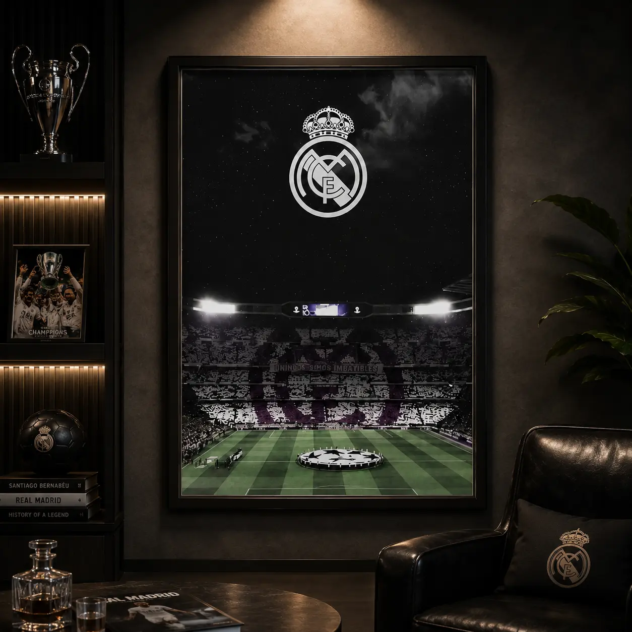 Bernabéu Stadium Classic Realistic Landscape Art Canvas Painting Print Poster, 1 Piece/Set, Perfect Gift for Football Culture Lovers, Ideal for Bedroom Living Room Kitchen Dormitory Corridor, Mural Wall Decoration, Room Decor Gift, Home Decor