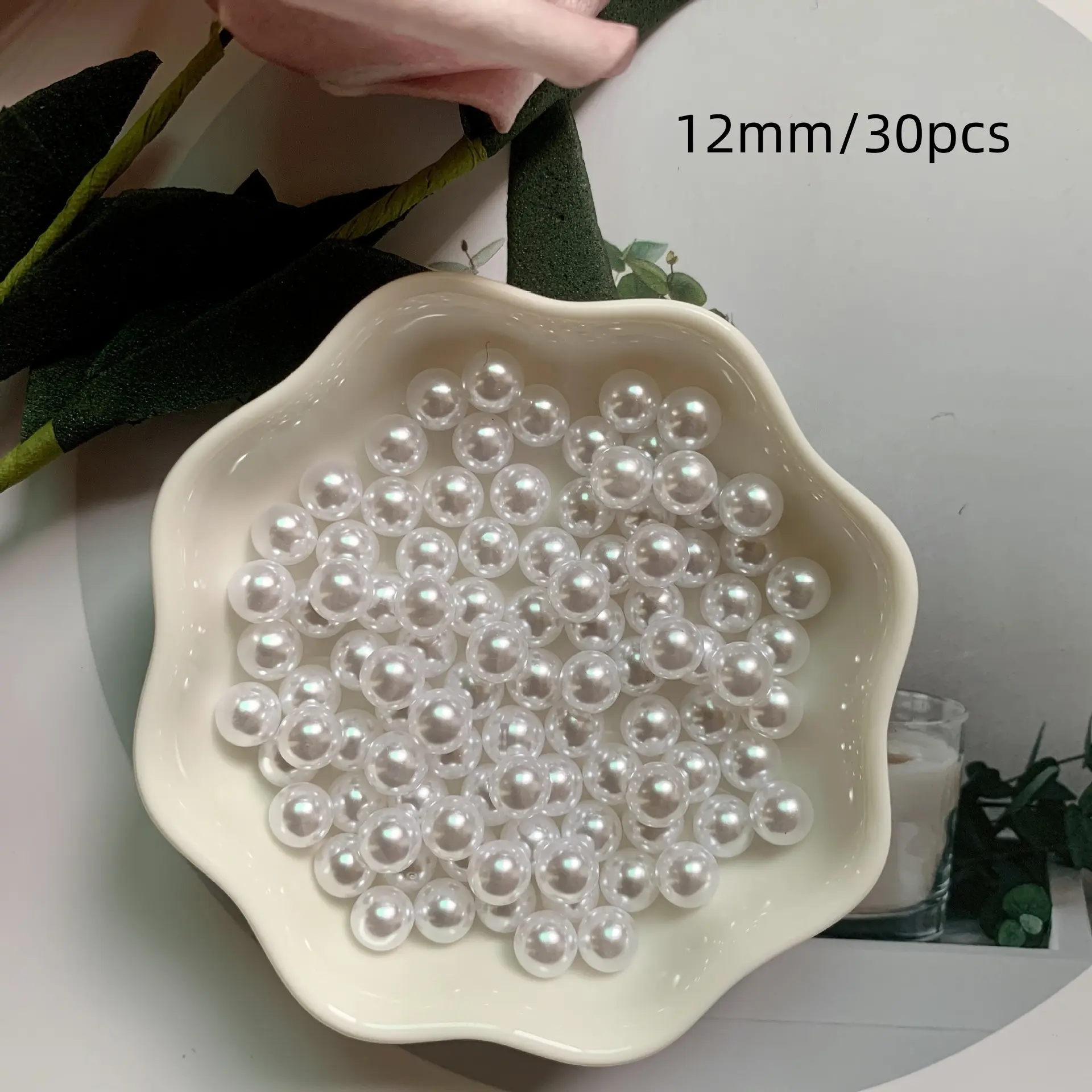 6mm/8mm/10mm/12mm Abs Imitation Pearl Beads, Fake Pearls, DIY Craft Supplies, Hairpin Accessories, 200/100/50/50 Pieces, No Hole Design