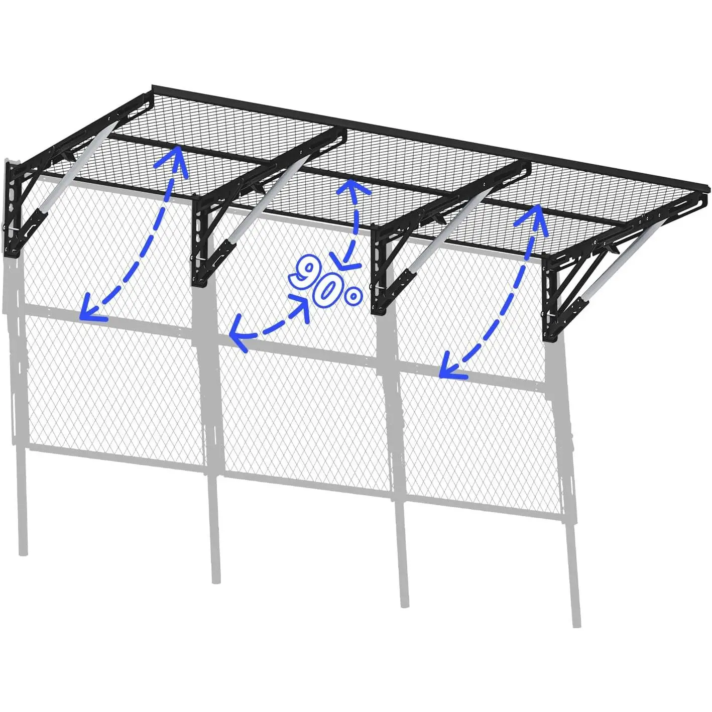 Heavy Duty Foldable Garage Storage Shelves Wall Mounted Metal Rack Unit Organizer with Removable  Barriers, Adjustable System for Corner Wall Use, 52.76 Inch Long 24.45 Inch Large