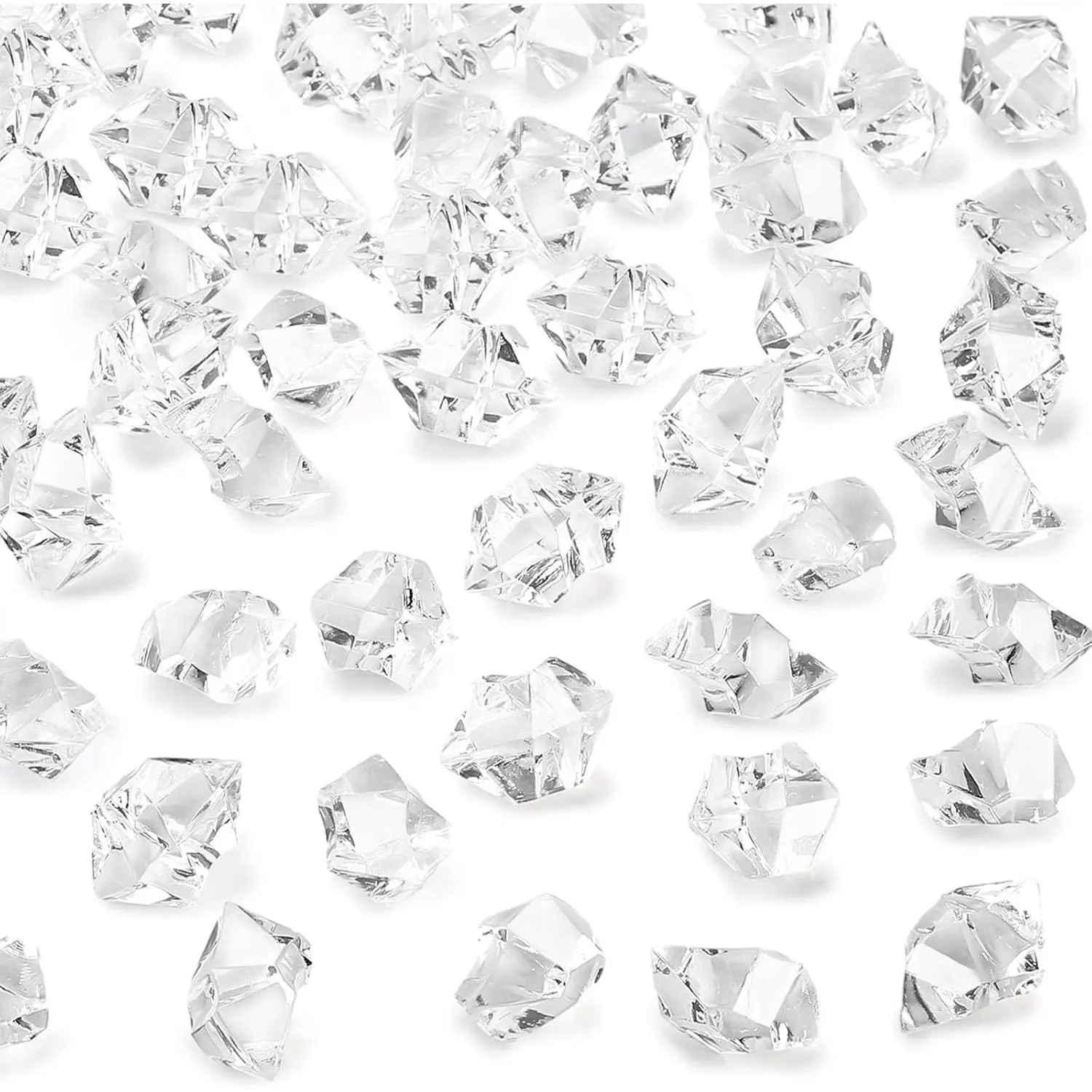 Fake Ice, 150PCS Fake Diamonds, Plastic Diamonds Acrylic Rocks Vase Fillers for Centerpieces Wedding Party Table Scatter Food Display