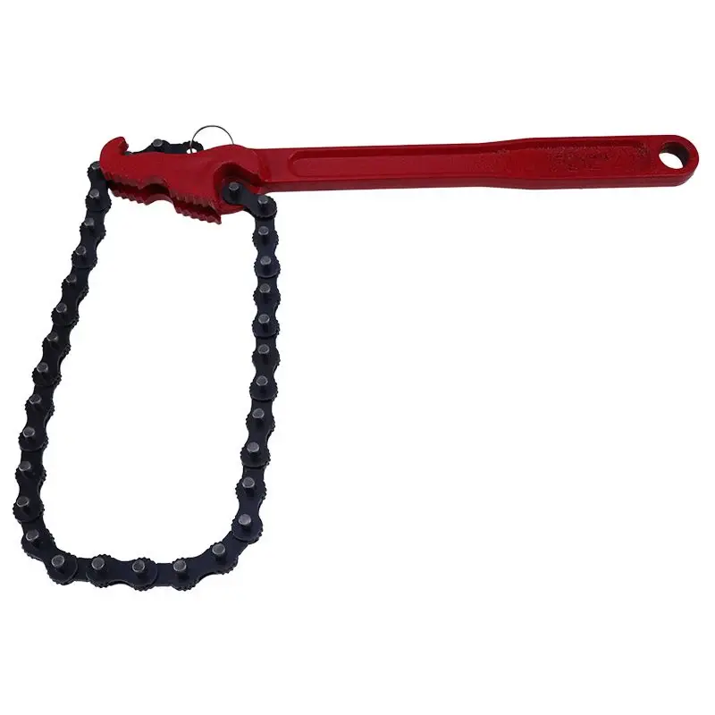 FridayParts 12 Inch Heavy Duty Reversible Chain Wrench for 1.5" to 6" Diameter Adjustable Oil Fuel Filter Chain Wrench Pipe Fittings Tools Spanner