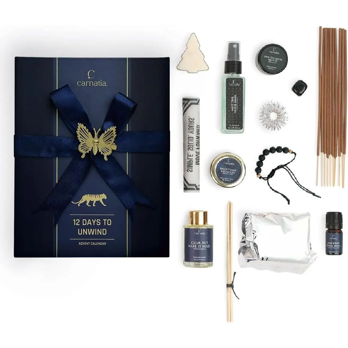 12 Days to Unwind Advent Calendar – Christmas Countdown Gift for Men | 12 Premium Aromatherapy Surprises for Daily Relaxation & Confidence | Holiday Self-Care Box