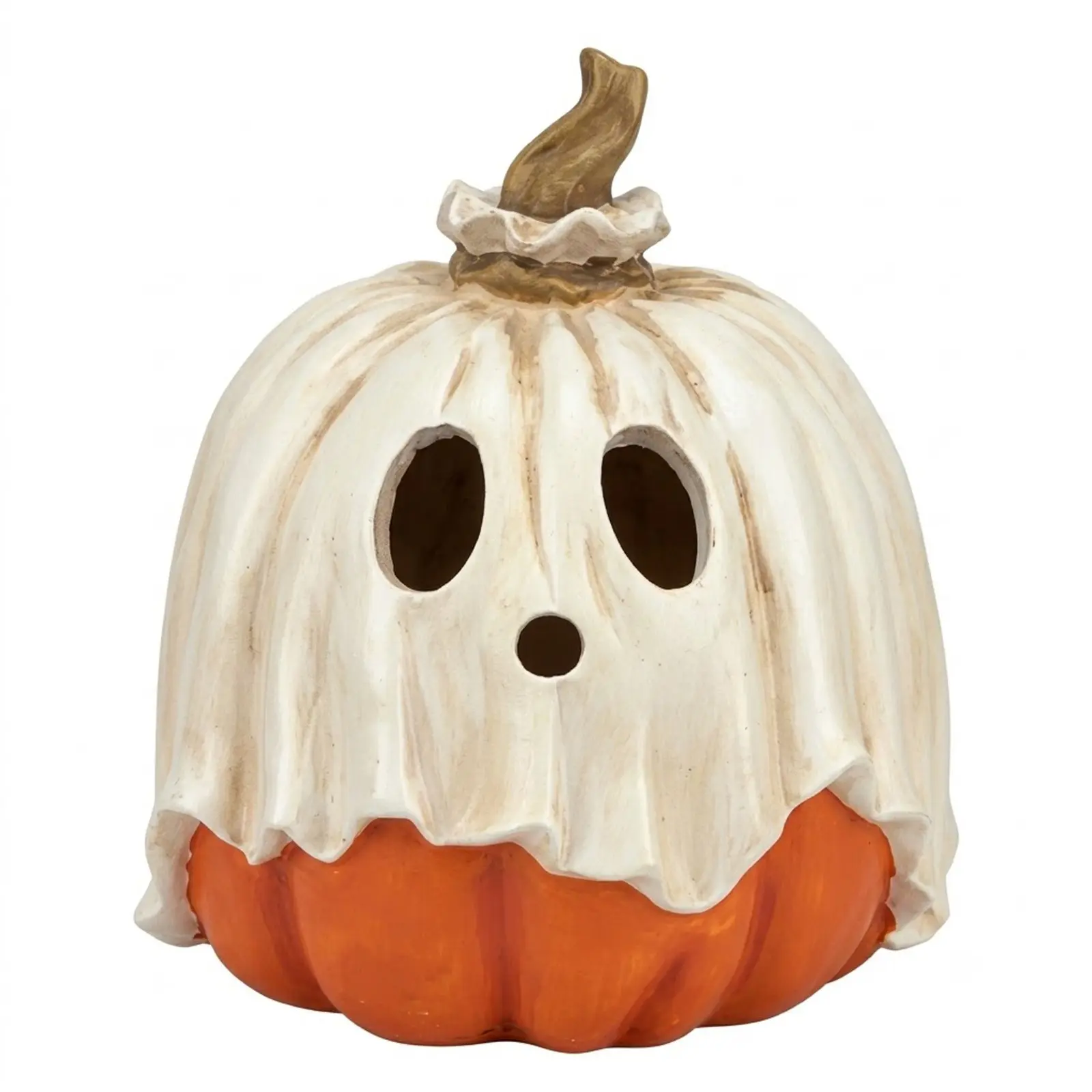Halloween Resin Pumpkin Candle Holder, Desktop Decoration, Festive Atmosphere Ornament, Halloween Pumpkin Lamp, Holiday Decorative Item