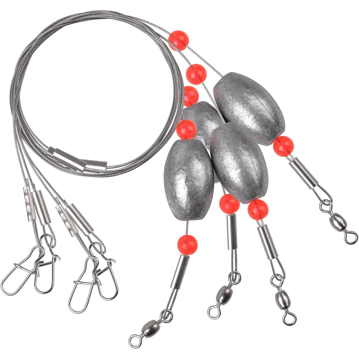 Fishing  Rigs Saltwater Egg Sinker Grouper Rigs, Stainless Steel Wire Leaders, for Catfish Snapper Flounder Sea Bass Surf Fishing Bottom