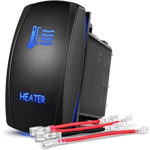 Nilight Heater Rocker Switch Led Light Bar 5 Pin Laser On Off SPST Switches 20A/12V 10A/24V Blue with Jumper Wires Set for Cars Trucks Boats ATVs UTVs RVs