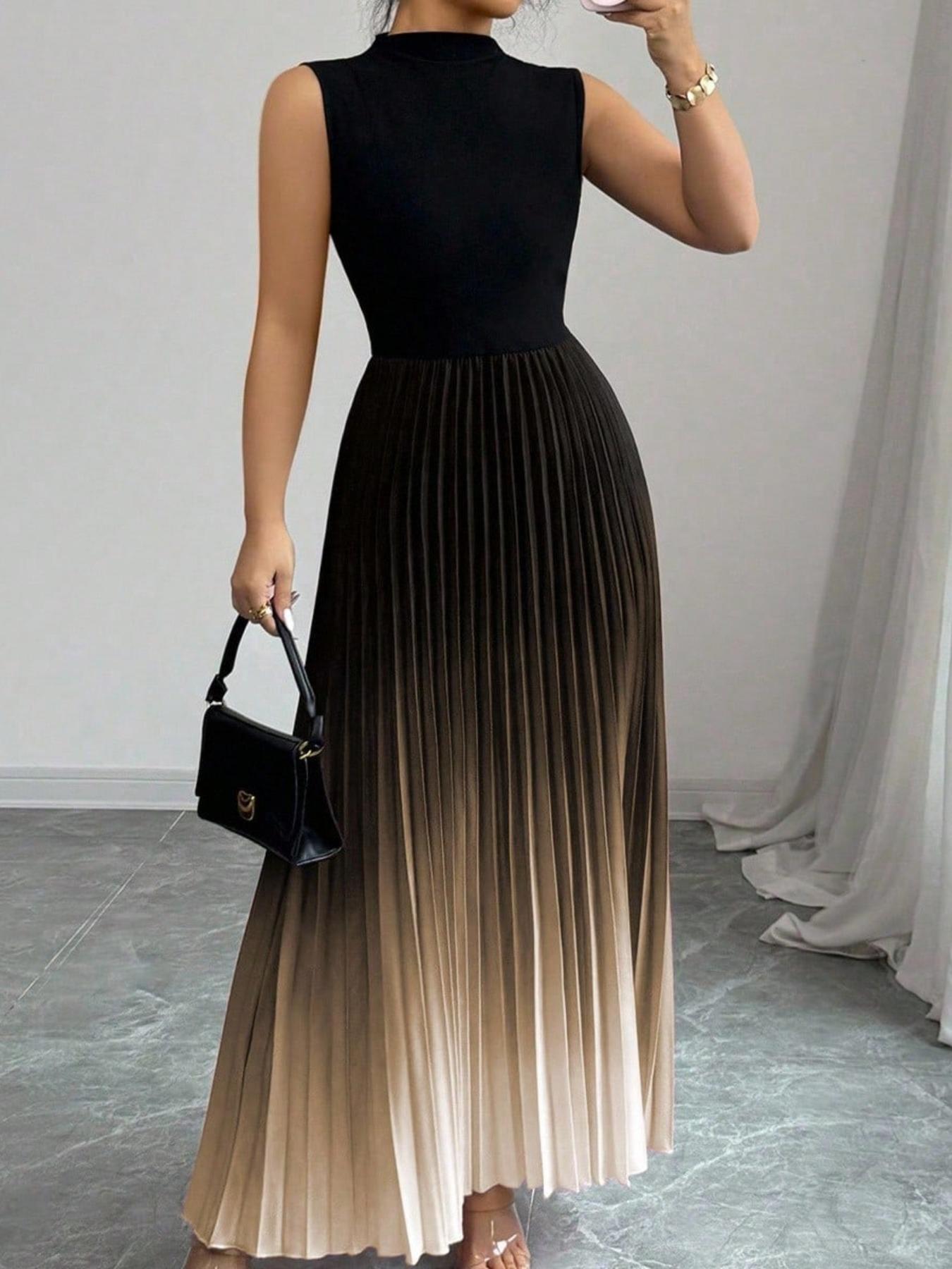 Women's Ombre Print Tank Dress, Elegant Sleeveless Dress for Party, Ladies' Clothes for All Seasons, Formal Dresses, Elegant Classy Flattering