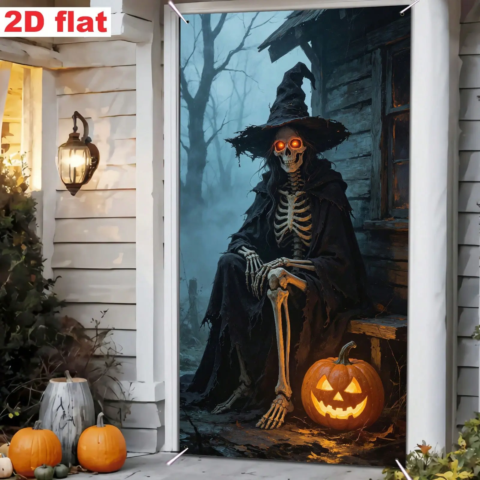 Halloween Door Banner, Witch Skull Jack Pumpkin, Horror Escape Room Decor, Festival Party Decoration, Indoor Outdoor Use, Decorative Banner, Decoration Banners