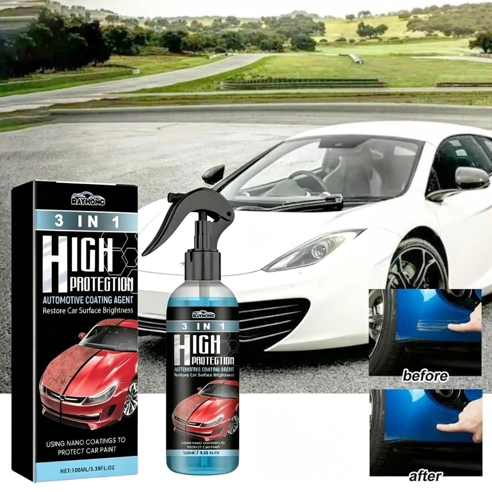 Rayhong Coating agent oil dirt removal polishing, protection repair of scratches, car paint cleaning, maintenance coating, Car Paint Restorer
