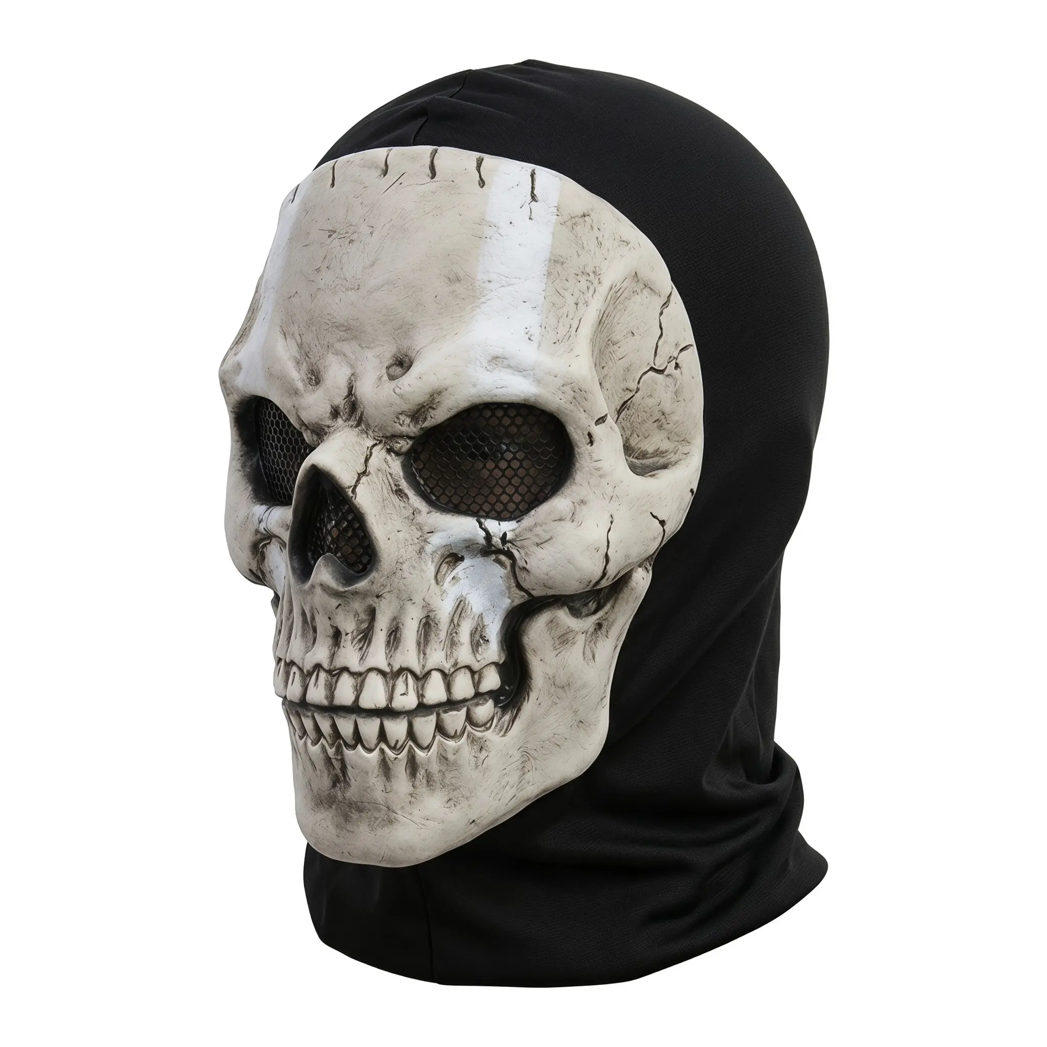 Scary Skull Shape Latex Mask - Call Of Duty Warzone Style, Snug Face Fit, Horror Look, Mask Cosplay Prop For Halloween Party (European American Design), Unisex