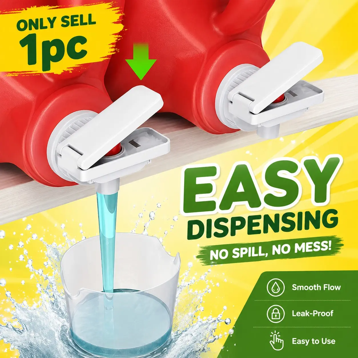 1pc Laundry Detergent Dispenser with Push-Button Spout, Soap Dispenser, Effort-Saving Accessory, Suitable for Home, Easy to Install, No Electricity Needed, Household Cleaning Tool, Portable Storage, Durable Design, Wall Mounted Dispenser